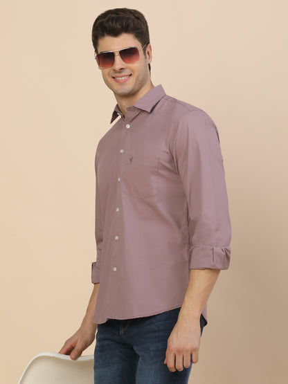 Casual Shirt for Men | Breathable & Soft with Color Fastness Regular Fit Spread Collar Neck Cotton Blend Fabric Solid Pattern