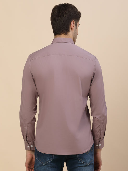 Casual Shirt for Men | Breathable & Soft with Color Fastness Regular Fit Spread Collar Neck Cotton Blend Fabric Solid Pattern