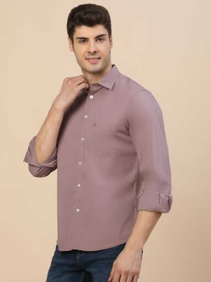 Casual Shirt for Men | Breathable & Soft with Color Fastness Regular Fit Spread Collar Neck Cotton Blend Fabric Solid Pattern