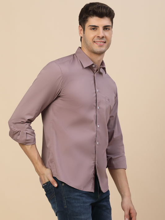 Casual Shirt for Men | Breathable & Soft with Color Fastness Regular Fit Spread Collar Neck Cotton Blend Fabric Solid Pattern