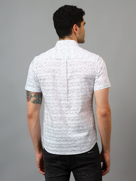 Casual Shirt for Men | Breathable & Soft with Color Fastness Regular Fit Spread Collar Neck Cotton Fabric Printed Pattern