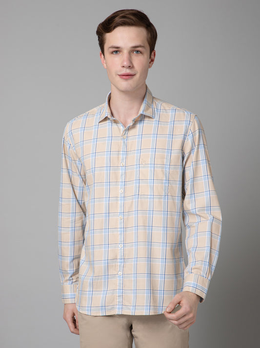 Casual Shirt for Men | Breathable & Soft with Color Fastness Regular Fit Spread Collar Neck Cotton Fabric Checkered Pattern