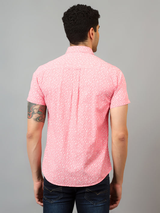 Casual Shirt for Men | Breathable & Soft with Color Fastness Regular Fit Spread Collar Neck Cotton Fabric Printed Pattern