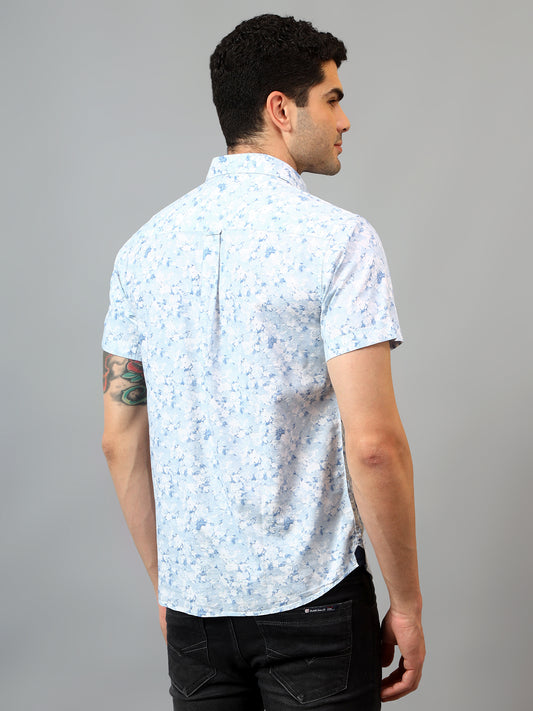 Casual Shirt for Men | Breathable & Soft with Color Fastness Regular Fit Spread Collar Neck Cotton Fabric Printed Pattern