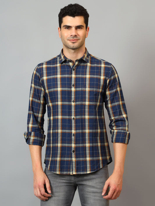 Casual Shirt for Men | Breathable & Soft with Color Fastness Regular Fit Spread Collar Neck Cotton Fabric Checkered Pattern