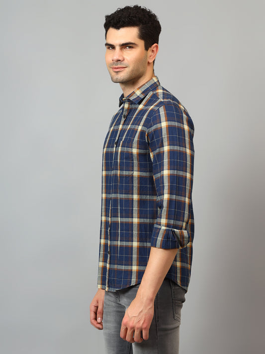 Casual Shirt for Men | Breathable & Soft with Color Fastness Regular Fit Spread Collar Neck Cotton Fabric Checkered Pattern