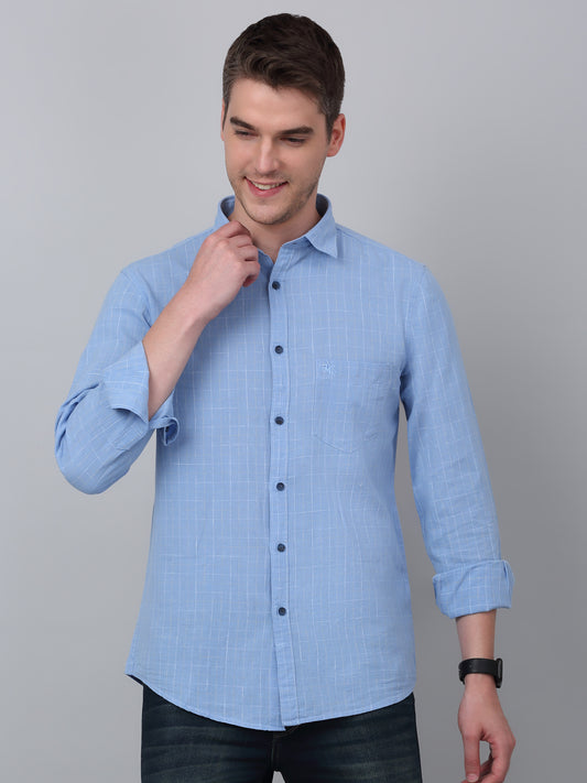 Casual Shirt for Men | Breathable & Soft with Color Fastness Regular Fit Spread Collar Neck Cotton Fabric Checkered Pattern
