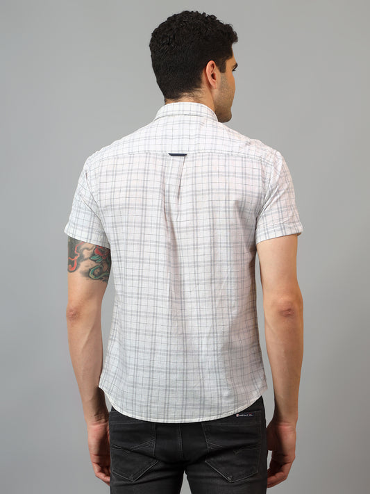 Casual Shirt for Men | Breathable & Soft with Color Fastness Regular Fit Spread Collar Neck Cotton Fabric Checkered Pattern