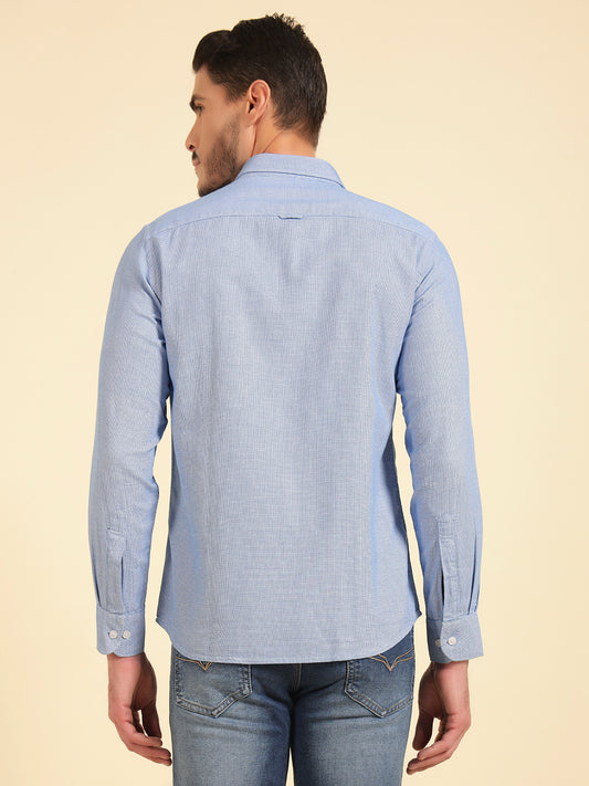 Casual Shirt for Men | Breathable & Soft with Color Fastness Regular Fit Cotton Fabric Self Design Pattern