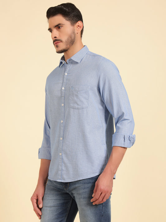 Casual Shirt for Men | Breathable & Soft with Color Fastness Regular Fit Cotton Fabric Self Design Pattern