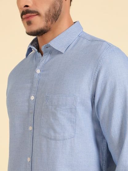 Casual Shirt for Men | Breathable & Soft with Color Fastness Regular Fit Cotton Fabric Self Design Pattern