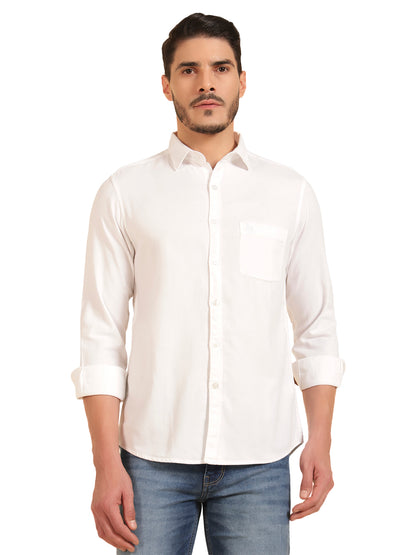 Casual Shirt for Men | Breathable & Soft with Color Fastness Regular Fit Cotton Fabric Solid Pattern