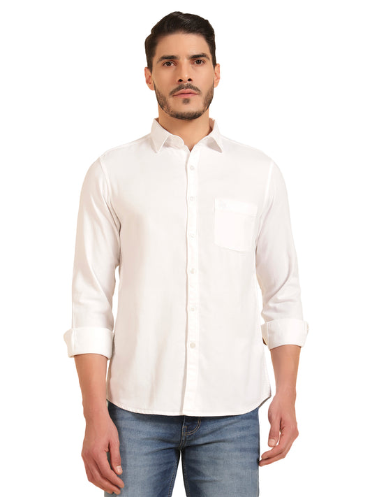 Casual Shirt for Men | Breathable & Soft with Color Fastness Regular Fit Cotton Fabric Solid Pattern