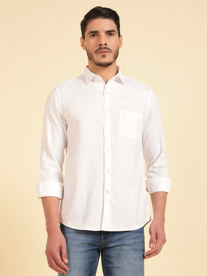 Casual Shirt for Men | Breathable & Soft with Color Fastness Regular Fit Cotton Fabric Solid Pattern