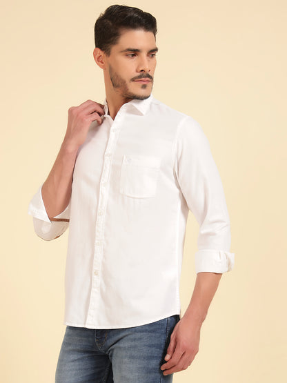 Casual Shirt for Men | Breathable & Soft with Color Fastness Regular Fit Cotton Fabric Solid Pattern