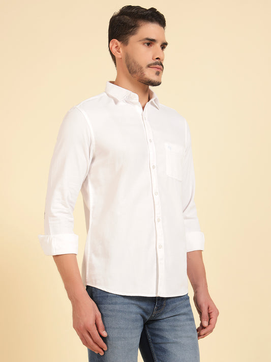 Casual Shirt for Men | Breathable & Soft with Color Fastness Regular Fit Cotton Fabric Solid Pattern