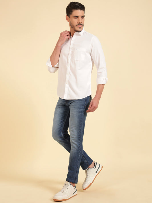 Casual Shirt for Men | Breathable & Soft with Color Fastness Regular Fit Cotton Fabric Solid Pattern