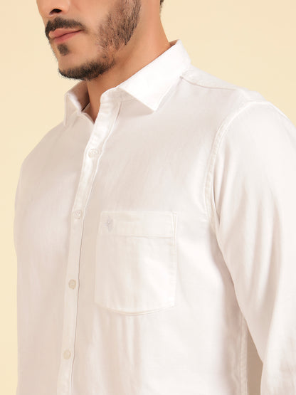 Casual Shirt for Men | Breathable & Soft with Color Fastness Regular Fit Cotton Fabric Solid Pattern