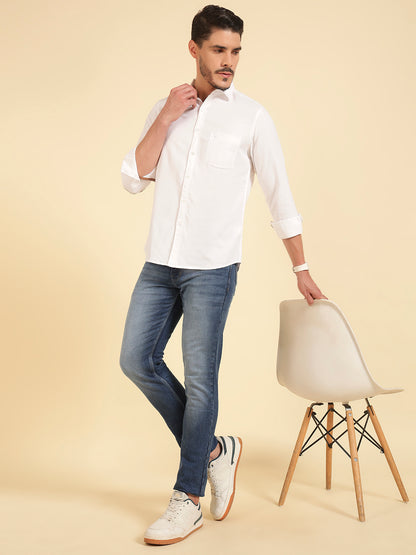 Casual Shirt for Men | Breathable & Soft with Color Fastness Regular Fit Cotton Fabric Solid Pattern