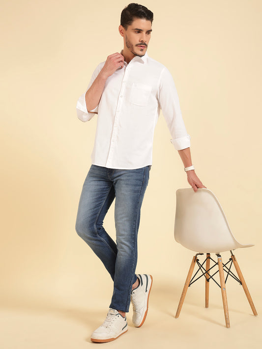 Casual Shirt for Men | Breathable & Soft with Color Fastness Regular Fit Cotton Fabric Solid Pattern