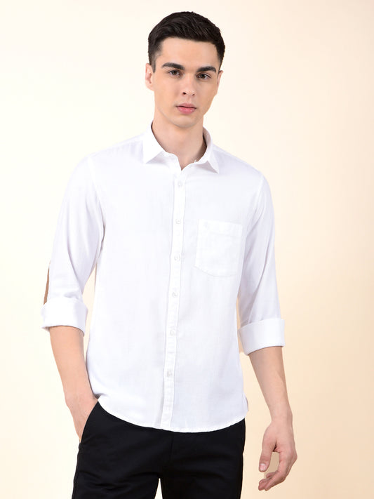 Casual Shirt for Men | Breathable & Soft with Color Fastness Slim Cotton Fabric Solid Pattern