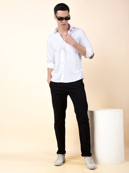 Casual Shirt for Men | Breathable & Soft with Color Fastness Slim Cotton Fabric Solid Pattern