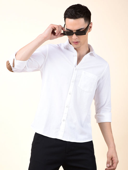 Casual Shirt for Men | Breathable & Soft with Color Fastness Slim Cotton Fabric Solid Pattern