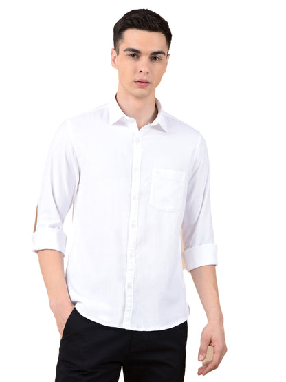 Casual Shirt for Men | Breathable & Soft with Color Fastness Slim Cotton Fabric Solid Pattern
