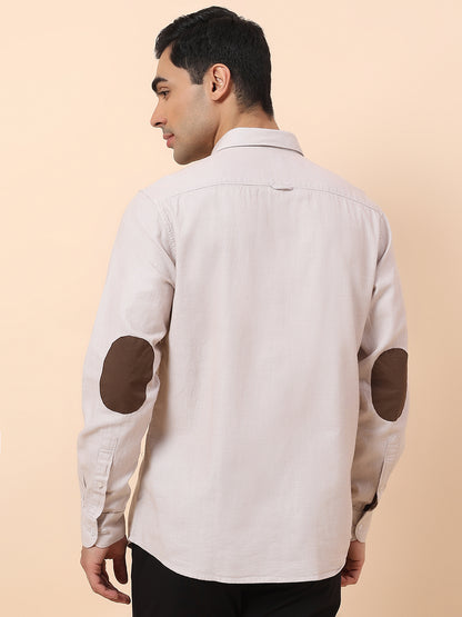 Casual Shirt for Men | Breathable & Soft with Color Fastness Slim Fit Spread Collar Cotton Fabric Self Design Pattern