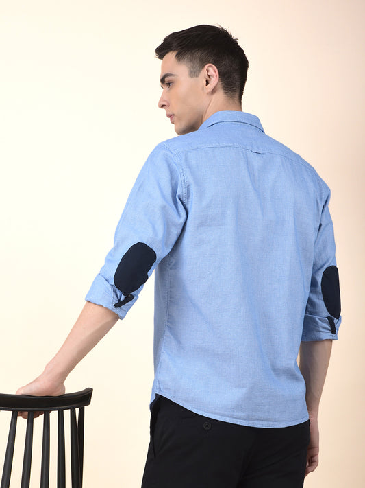 Casual Shirt for Men | Breathable & Soft with Color Fastness Slim Cotton Fabric Self Design Pattern