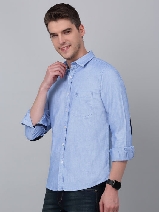 Casual Shirt for Men | Breathable & Soft with Color Fastness Regular Fit Spread Collar Neck Cotton Fabric Self Design Pattern