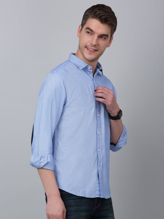 Casual Shirt for Men | Breathable & Soft with Color Fastness Regular Fit Spread Collar Neck Cotton Fabric Self Design Pattern