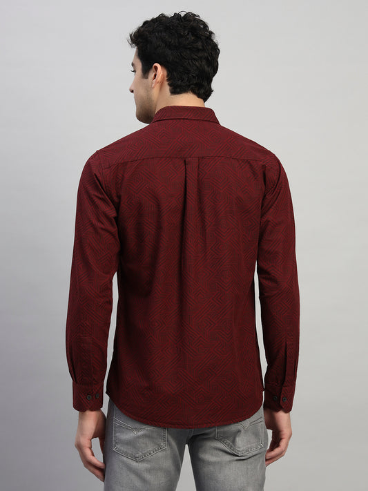 Casual Shirt for Men | Breathable & Soft with Color Fastness Regular Fit Spread Collar Neck Cotton Fabric Printed Pattern