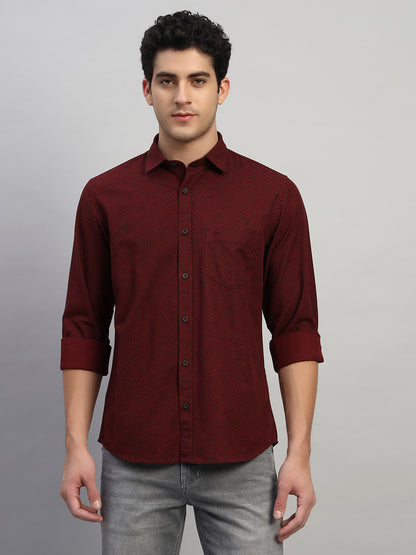 Casual Shirt for Men | Breathable & Soft with Color Fastness Regular Fit Spread Collar Neck Cotton Fabric Printed Pattern