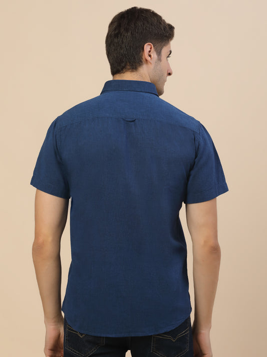 Casual Shirt for Men | Breathable & Soft with Color Fastness Regular Fit Spread Collar Neck Cotton Fabric Solid Pattern