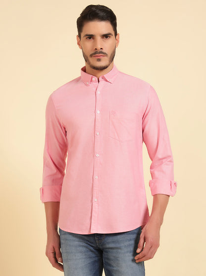 Casual Shirt for Men | Breathable & Soft with Color Fastness Regular Fit Cotton Fabric Solid Pattern