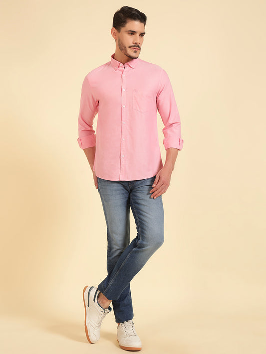 Casual Shirt for Men | Breathable & Soft with Color Fastness Regular Fit Cotton Fabric Solid Pattern