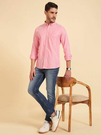 Casual Shirt for Men | Breathable & Soft with Color Fastness Regular Fit Cotton Fabric Solid Pattern