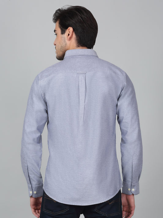 Casual Shirt for Men | Breathable & Soft with Color Fastness Regular Fit Spread Collar Neck Cotton Fabric Solid Pattern