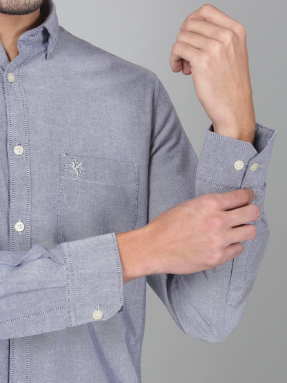 Casual Shirt for Men | Breathable & Soft with Color Fastness Regular Fit Spread Collar Neck Cotton Fabric Solid Pattern