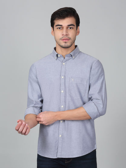 Casual Shirt for Men | Breathable & Soft with Color Fastness Regular Fit Spread Collar Neck Cotton Fabric Solid Pattern