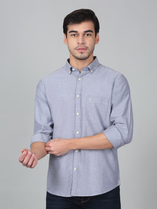 Casual Shirt for Men | Breathable & Soft with Color Fastness Regular Fit Spread Collar Neck Cotton Fabric Solid Pattern