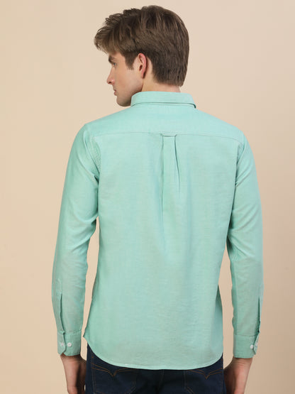 Casual Shirt for Men | Breathable & Soft with Color Fastness Regular Fit Spread Collar Neck Cotton Fabric Solid Pattern