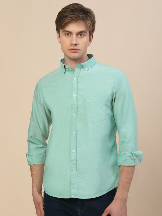 Casual Shirt for Men | Breathable & Soft with Color Fastness Regular Fit Spread Collar Neck Cotton Fabric Solid Pattern