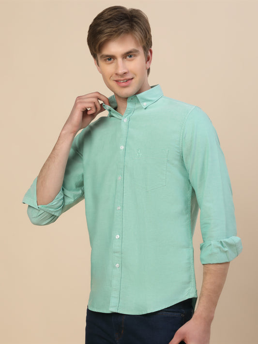 Casual Shirt for Men | Breathable & Soft with Color Fastness Regular Fit Spread Collar Neck Cotton Fabric Solid Pattern
