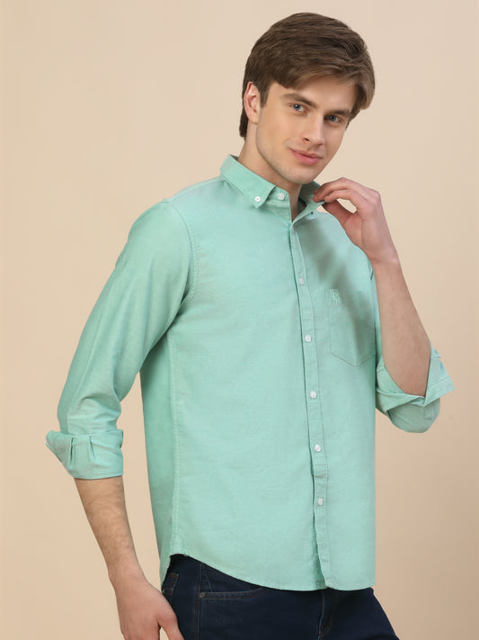Casual Shirt for Men | Breathable & Soft with Color Fastness Regular Fit Spread Collar Neck Cotton Fabric Solid Pattern