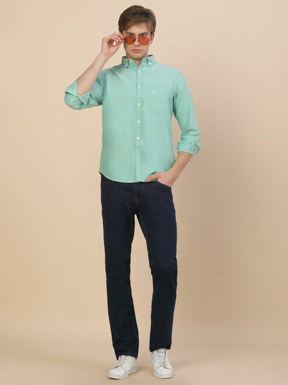 Casual Shirt for Men | Breathable & Soft with Color Fastness Regular Fit Spread Collar Neck Cotton Fabric Solid Pattern
