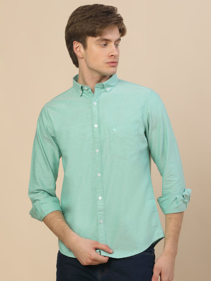 Casual Shirt for Men | Breathable & Soft with Color Fastness Regular Fit Spread Collar Neck Cotton Fabric Solid Pattern