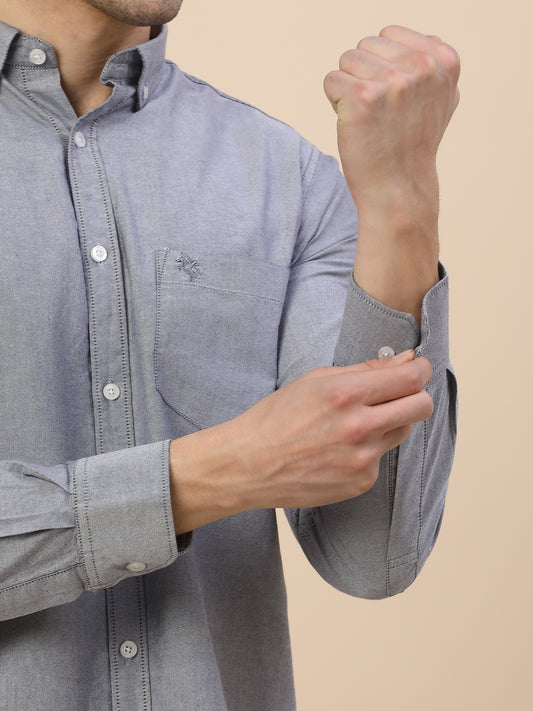 Casual Shirt for Men | Breathable & Soft with Color Fastness Regular Fit Spread Collar Neck Cotton Fabric Solid Pattern