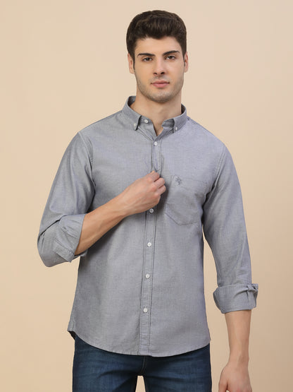 Casual Shirt for Men | Breathable & Soft with Color Fastness Regular Fit Spread Collar Neck Cotton Fabric Solid Pattern